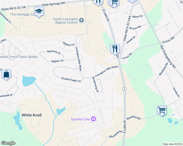 map of restaurants, bars, coffee shops, grocery stores, and more near 109 Cantigny Court in Lexington