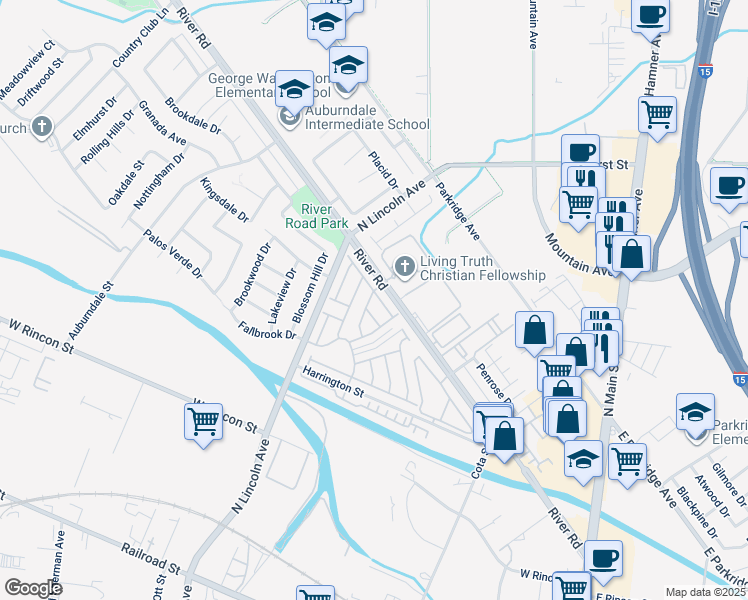 map of restaurants, bars, coffee shops, grocery stores, and more near 911 Primrose Lane in Corona