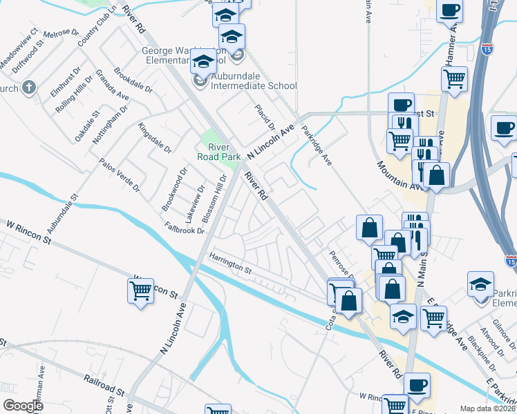 map of restaurants, bars, coffee shops, grocery stores, and more near 911 Primrose Lane in Corona
