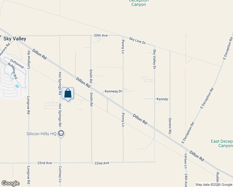 map of restaurants, bars, coffee shops, grocery stores, and more near 75400 Dillon Road in Desert Hot Springs