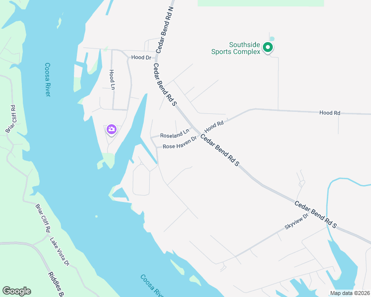 map of restaurants, bars, coffee shops, grocery stores, and more near 991 Rose Haven Drive in Gadsden