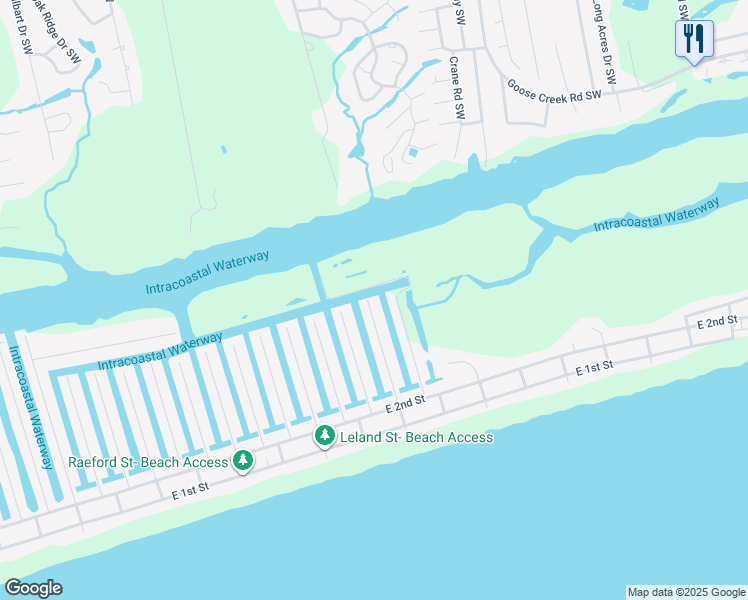 map of restaurants, bars, coffee shops, grocery stores, and more near 44 Goldsboro Street in Ocean Isle Beach