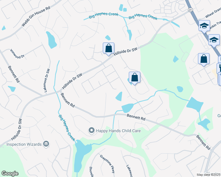 map of restaurants, bars, coffee shops, grocery stores, and more near 677 Anchorage Avenue in Grayson
