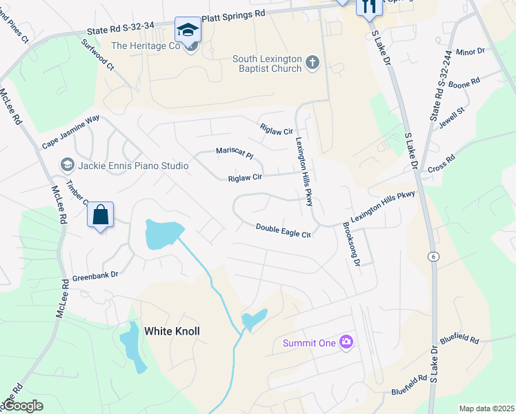 map of restaurants, bars, coffee shops, grocery stores, and more near 112 Wolf Run Court in Lexington