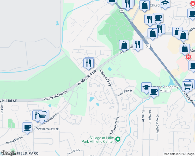map of restaurants, bars, coffee shops, grocery stores, and more near 12 Rumson Court in Smyrna