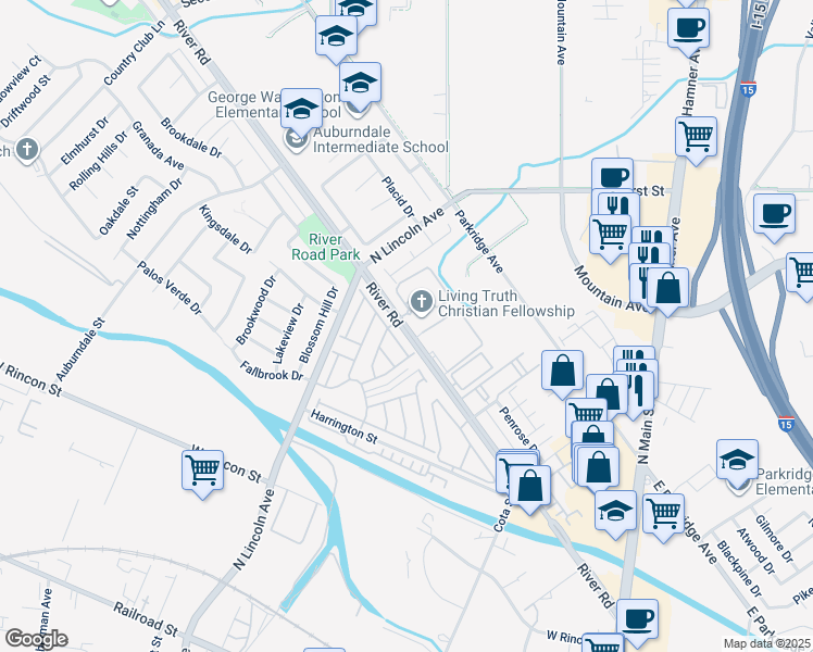 map of restaurants, bars, coffee shops, grocery stores, and more near 911 Primrose Lane in Corona