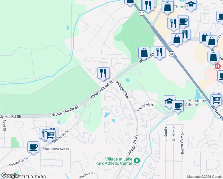 map of restaurants, bars, coffee shops, grocery stores, and more near 12 Rumson Court in Smyrna