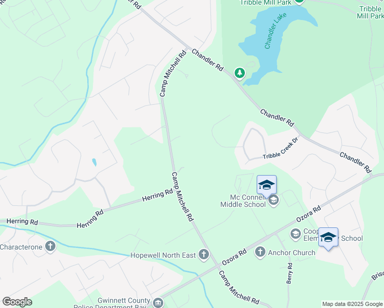 map of restaurants, bars, coffee shops, grocery stores, and more near 2452 Camp Mitchell Road in Grayson