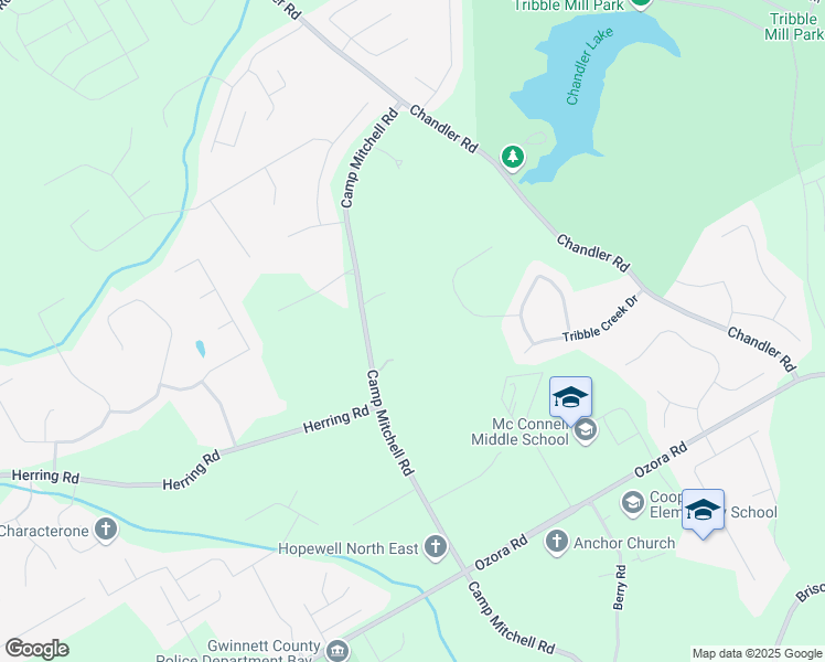 map of restaurants, bars, coffee shops, grocery stores, and more near 2452 Camp Mitchell Road in Grayson
