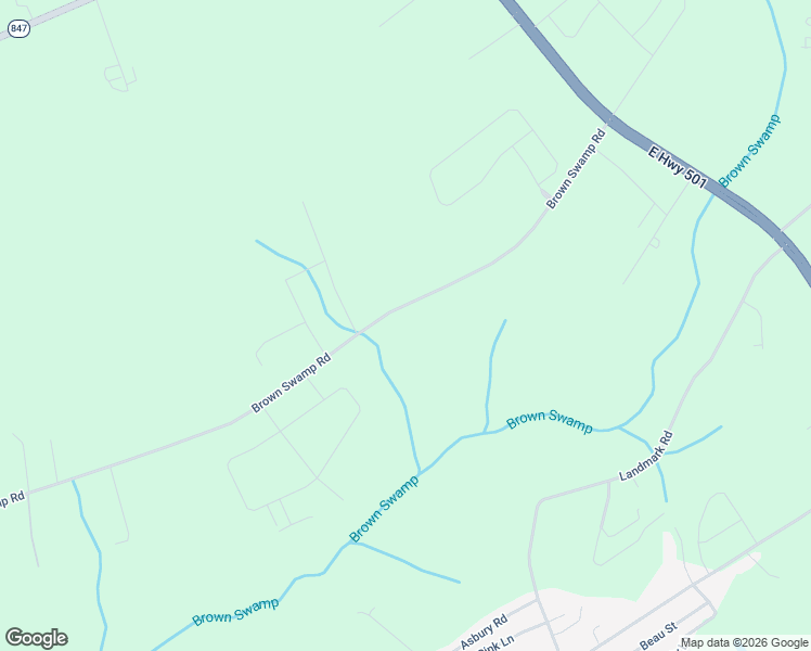 map of restaurants, bars, coffee shops, grocery stores, and more near 595 Brown Swamp Road in Conway