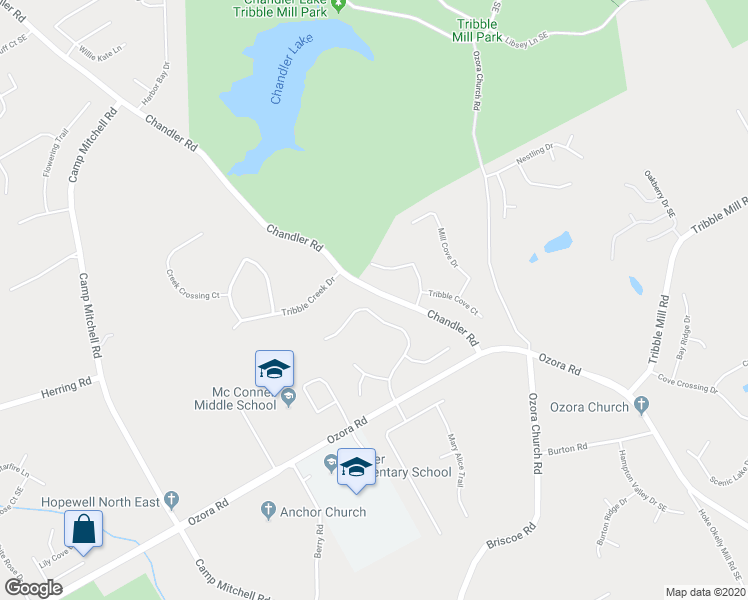 map of restaurants, bars, coffee shops, grocery stores, and more near 2550 Tribble Gates Drive in Loganville
