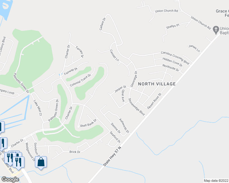 map of restaurants, bars, coffee shops, grocery stores, and more near 3604 Diamond Court in Little River