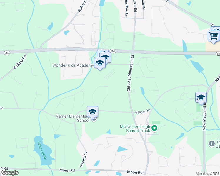 map of restaurants, bars, coffee shops, grocery stores, and more near 4708 Cooling Water Circle in Powder Springs