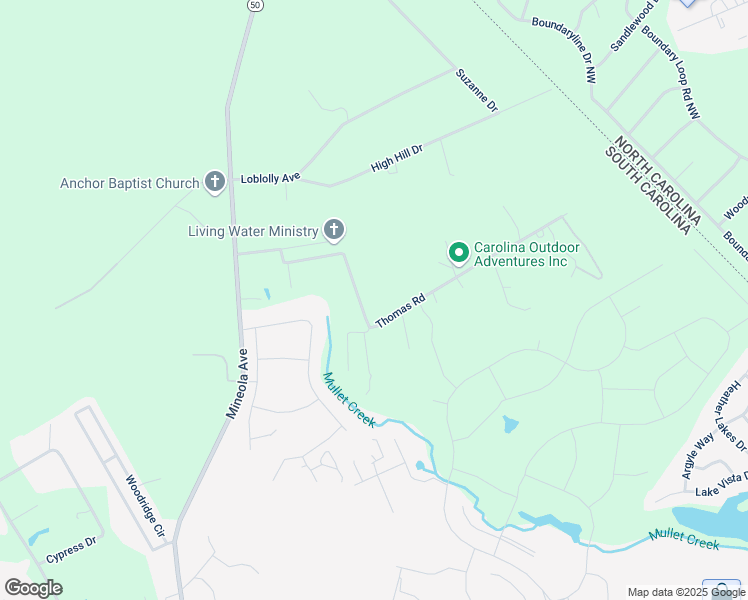 map of restaurants, bars, coffee shops, grocery stores, and more near 3601 Thomas Road in Little River