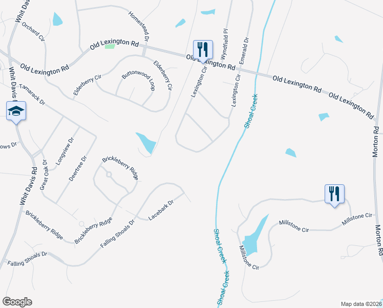 map of restaurants, bars, coffee shops, grocery stores, and more near 270 Lexington Circle in Athens