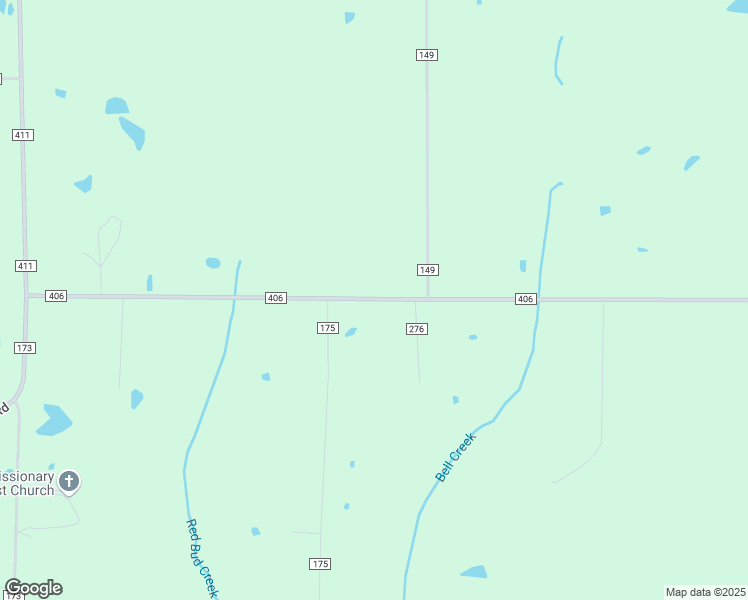 map of restaurants, bars, coffee shops, grocery stores, and more near 2985 County Road 406 in Okolona