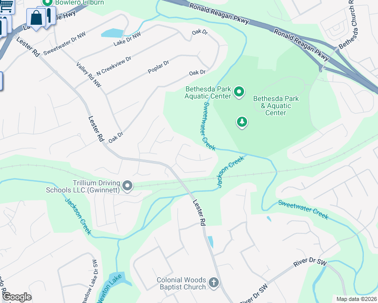 map of restaurants, bars, coffee shops, grocery stores, and more near 3895 Sugarbrook Drive in Lawrenceville