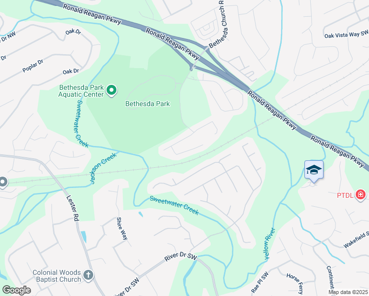 map of restaurants, bars, coffee shops, grocery stores, and more near 385 Bethesda Park Trail in Lawrenceville