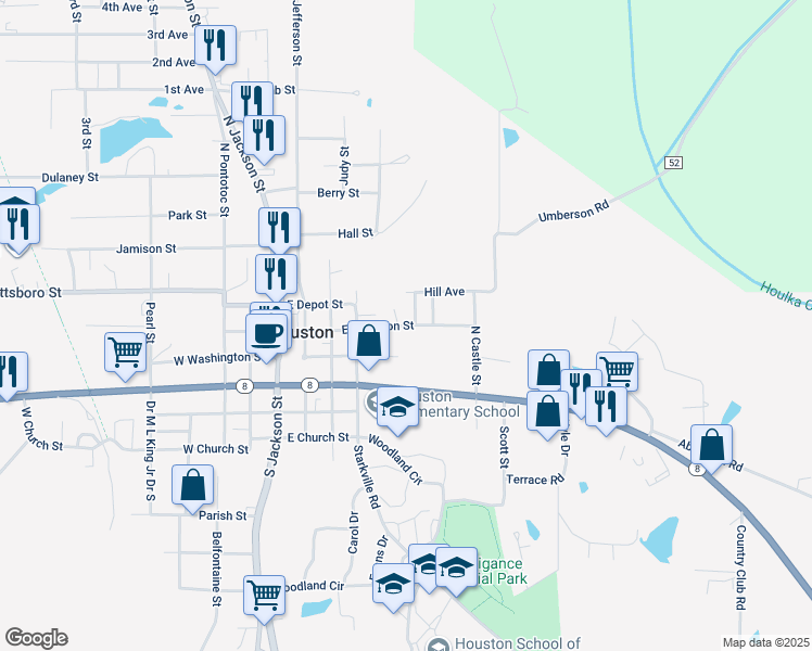 map of restaurants, bars, coffee shops, grocery stores, and more near 470 East Hamilton Street in Houston