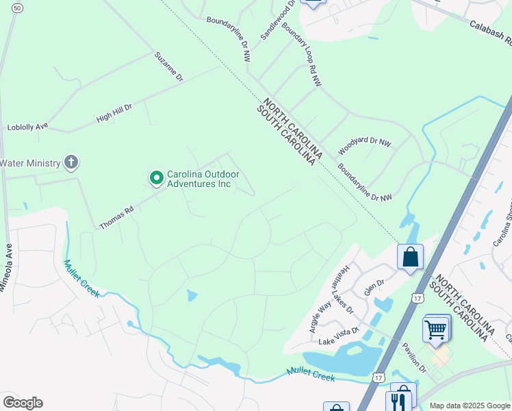 map of restaurants, bars, coffee shops, grocery stores, and more near 3175 Sutherland Drive in Little River