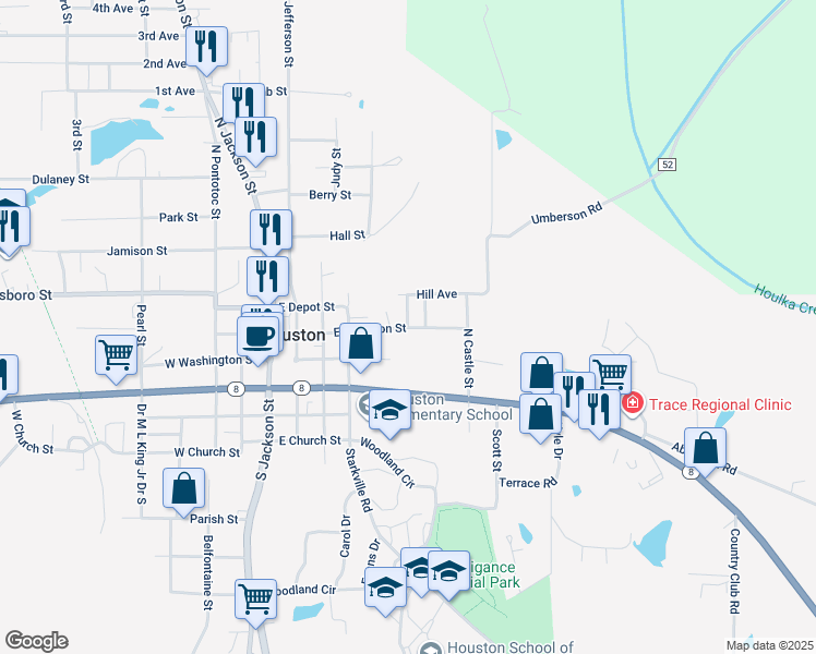 map of restaurants, bars, coffee shops, grocery stores, and more near 470-478 East Hamilton Street in Houston