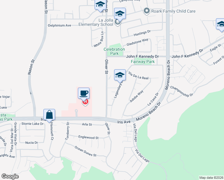 map of restaurants, bars, coffee shops, grocery stores, and more near 27554 Autumn Circle in Moreno Valley