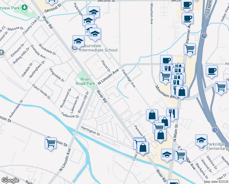 map of restaurants, bars, coffee shops, grocery stores, and more near 1054 Bolton Street in Corona