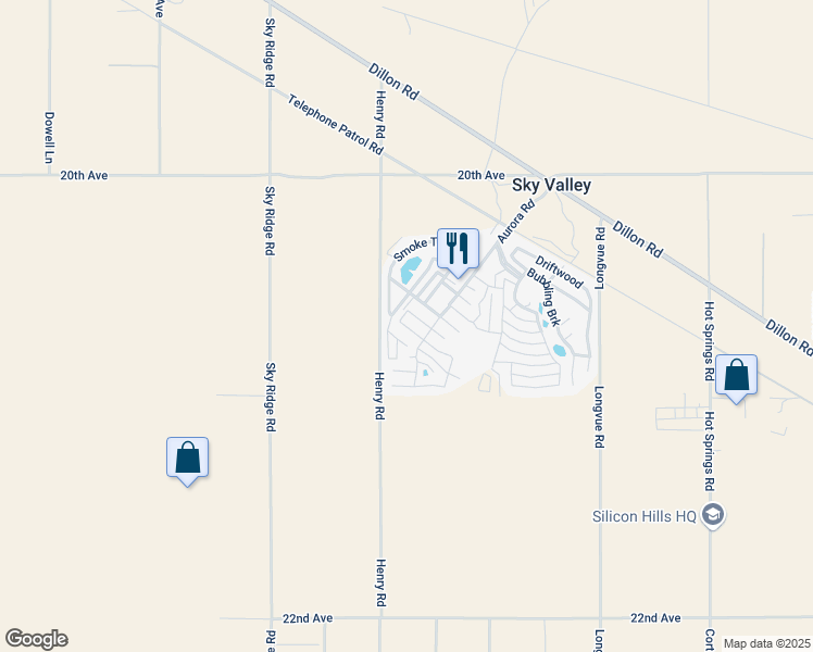 map of restaurants, bars, coffee shops, grocery stores, and more near Cypress St in Desert Hot Springs