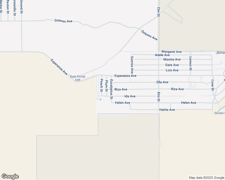 map of restaurants, bars, coffee shops, grocery stores, and more near Riza Avenue in Cabazon
