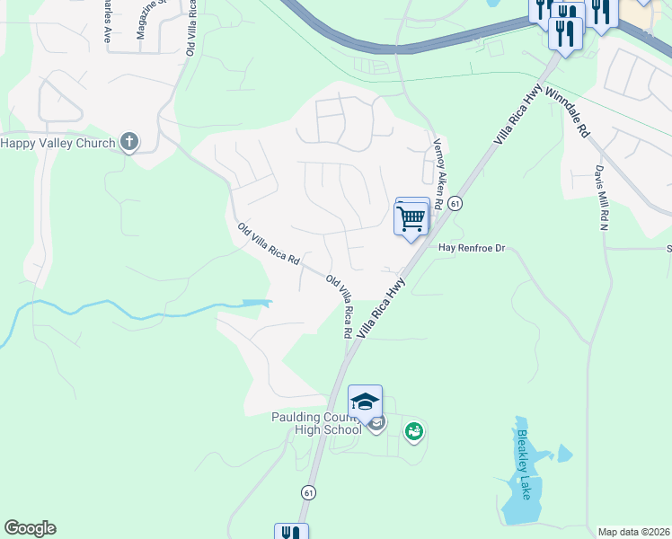 map of restaurants, bars, coffee shops, grocery stores, and more near 102 Ivy Trace Lane in Dallas