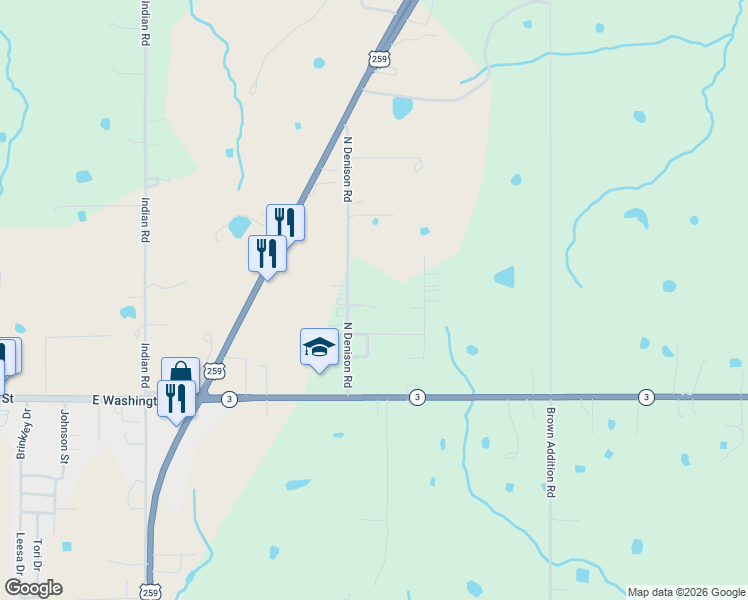 map of restaurants, bars, coffee shops, grocery stores, and more near 402 North Denison Road in Idabel