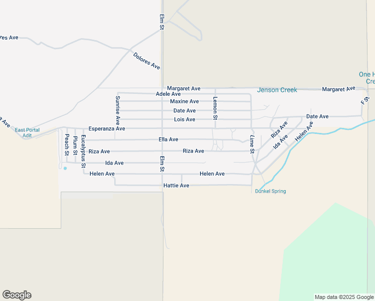 map of restaurants, bars, coffee shops, grocery stores, and more near Riza Avenue in Cabazon