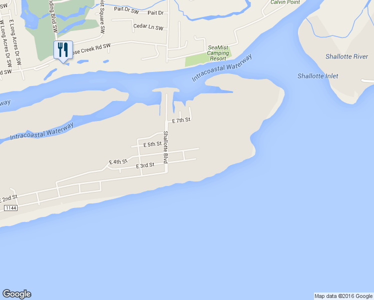 map of restaurants, bars, coffee shops, grocery stores, and more near 449 East 4th Street in Ocean Isle Beach