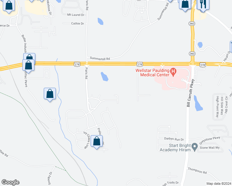 map of restaurants, bars, coffee shops, grocery stores, and more near 50 Copeland Trace in Dallas