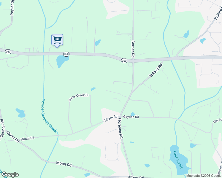 map of restaurants, bars, coffee shops, grocery stores, and more near 5304 Oglethorpe Court in Powder Springs