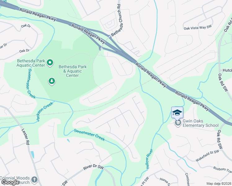map of restaurants, bars, coffee shops, grocery stores, and more near 3245 Bethesda Park Court in Lawrenceville