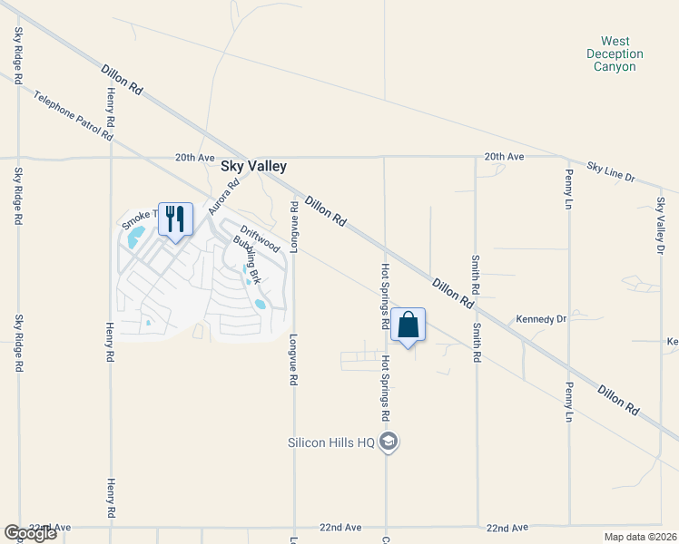 map of restaurants, bars, coffee shops, grocery stores, and more near Pole Rd in Desert Hot Springs
