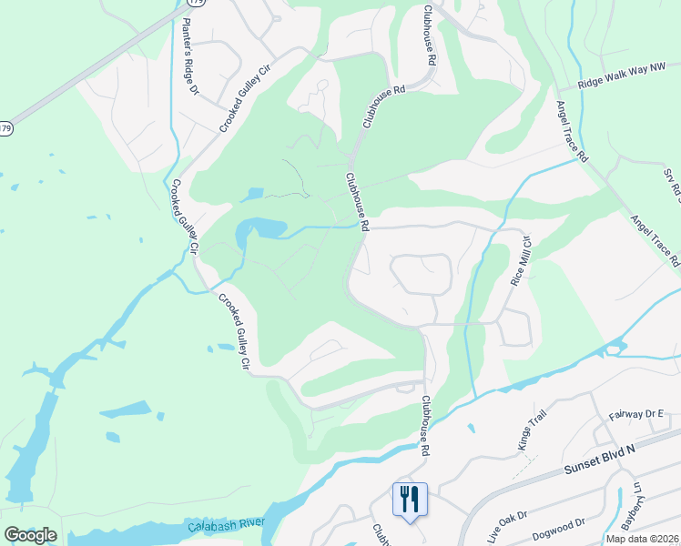 map of restaurants, bars, coffee shops, grocery stores, and more near 90 Clubhouse Road in Sunset Beach