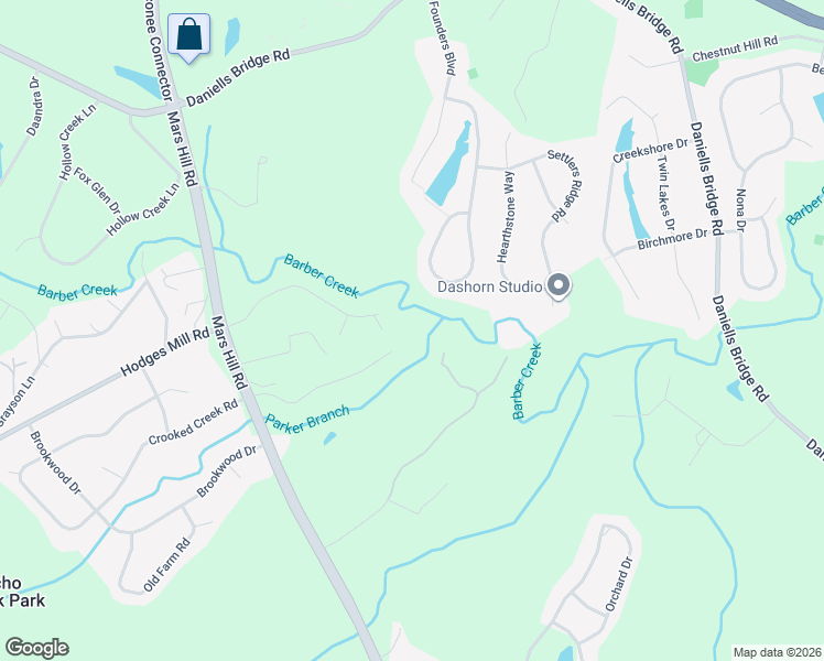 map of restaurants, bars, coffee shops, grocery stores, and more near 1210 Riverhaven Lane in Watkinsville