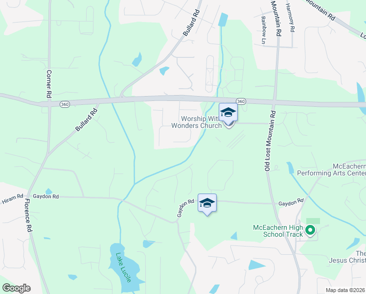 map of restaurants, bars, coffee shops, grocery stores, and more near 2128 Line Tree Lane in Powder Springs