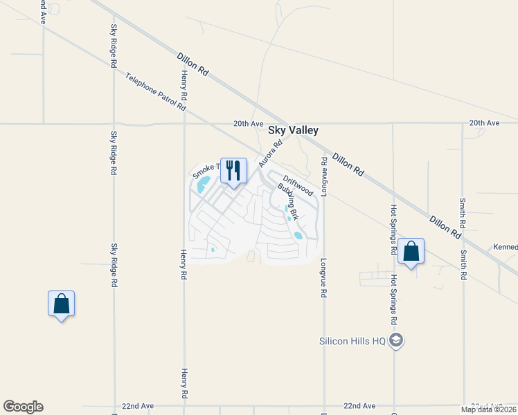 map of restaurants, bars, coffee shops, grocery stores, and more near 46301 quail run Street in Desert Hot Springs