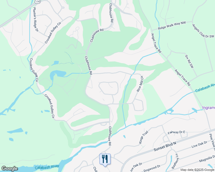 map of restaurants, bars, coffee shops, grocery stores, and more near 153 New Haven Court in Sunset Beach