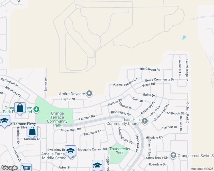 map of restaurants, bars, coffee shops, grocery stores, and more near 8309 Clover Creek Road in Riverside