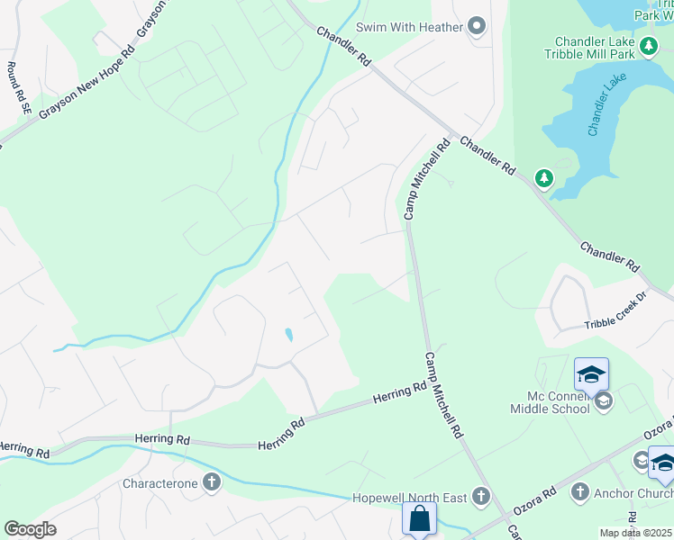 map of restaurants, bars, coffee shops, grocery stores, and more near 2333 Orion Court in Grayson