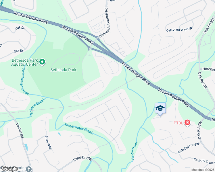 map of restaurants, bars, coffee shops, grocery stores, and more near 3265 Bethesda Park Court in Lawrenceville