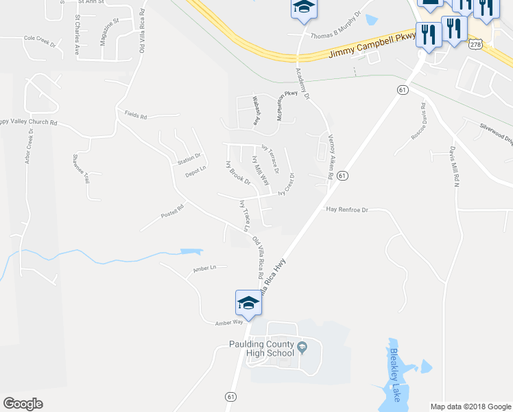 map of restaurants, bars, coffee shops, grocery stores, and more near 203 Ivy Brook Drive in Dallas