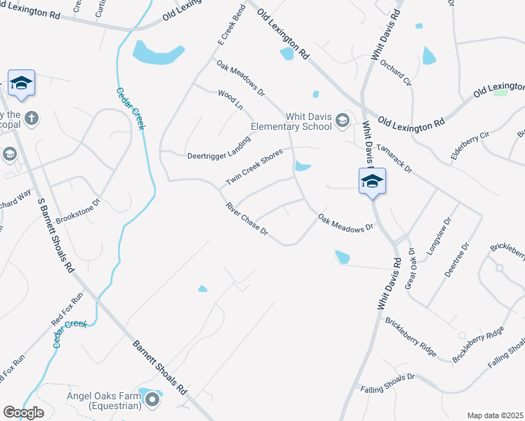 map of restaurants, bars, coffee shops, grocery stores, and more near 174 Hidden Timber Lane in Athens