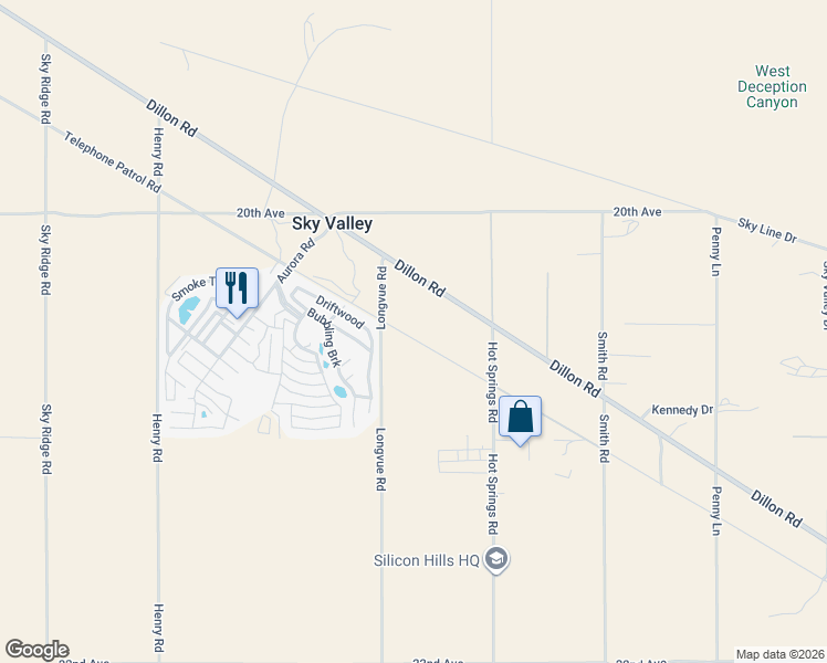 map of restaurants, bars, coffee shops, grocery stores, and more near Pole Road in Desert Hot Springs