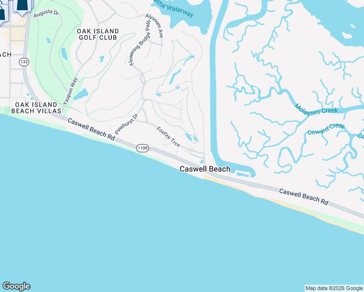 map of restaurants, bars, coffee shops, grocery stores, and more near 88 Foxfire Trce in Oak Island