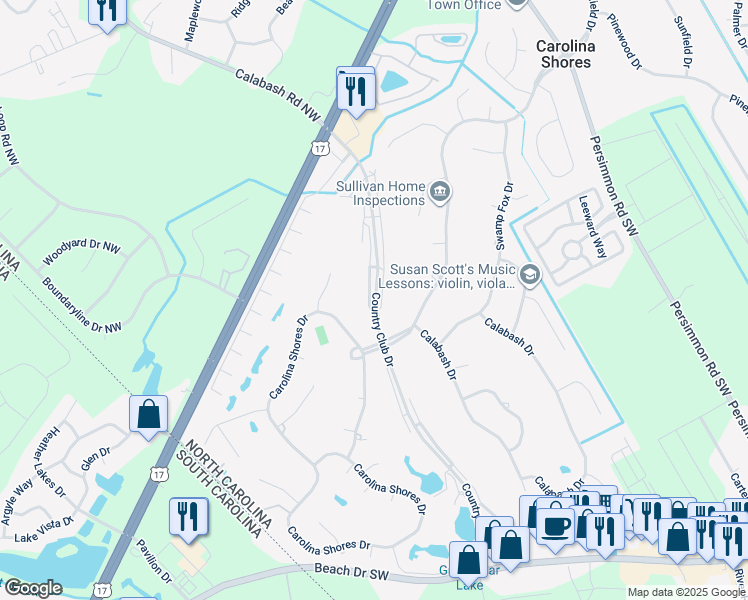 map of restaurants, bars, coffee shops, grocery stores, and more near 5 Gate 1 in Carolina Shores